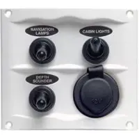 Bep Marine On-off Dc 3 Switches Panel 16a Zilver