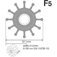 Johnson Pump F5 Nitril Pump Impeller Zilver