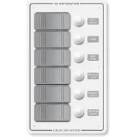 Blue Sea Systems Water Resistant Panel 6 Position Wit,Grijs