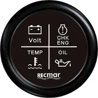 Recmar Combination Gauge 12-24v Zwart 51 mm