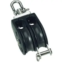Barton Marine Double Swivel Pulley With Rope Support 385kg 10 Mm Zilver 45 x 127 mm