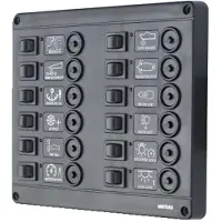 VETUS P12 Fuses Switches Panel With Circuit Breaker Zwart 12V