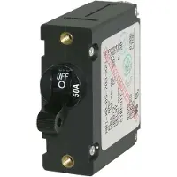 Blue Sea Systems Ac/dc Single Pole Magnetic World Circuit Breaker Switch 50a Zwart