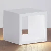 Icone LED-tafellamp CUBÒ, wit / opaal, Woon-/ Eetkamer, Aluminium, Design, LED tafellamp