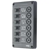 VETUS P6 Fuses Switches Panel With Circuit Breaker Zwart 12V