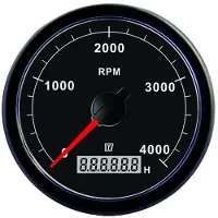 VETUS 0-5000rpm Tachometer 12-24v Zwart 100 mm