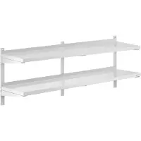 Royal Catering Wandrek van roestvrij staal - 2 planken - 40 x 160 cm