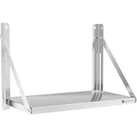 Royal Catering Wandplank - inklapbaar - 60 x 30 cm - 40 kg - roestvrij staal