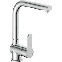 Schutte LONDON Design Keukenkraan Voor Waterverwarmer Met Vrije Uitloop - Lage Druk - Mengkraan - Hoge, Draaibare En Uittrekbare Uitloop - Zijdelingse Greep - Chroom