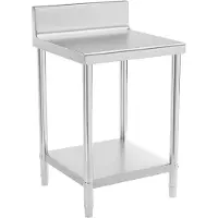 Royal Catering RVS werktafel - ECO - 60 x 60 cm - 250 kg - achterwand -