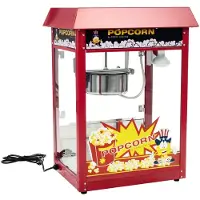 Royal Catering Kleine popcornmachine - 1500 W vermogen, roestvrij staal, gehard glas en antiaanbakmateriaal