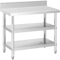 Royal Catering RVS werktafel - ECO - 100 x 60 cm - 500 kg - tussenplank -