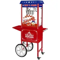 Royal Catering Popcornmachine met onderstel - Amerikaans ontwerp - rood