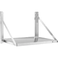 Royal Catering Wandplank - inklapbaar - 60 x 45 cm - 40 kg - roestvrij staal