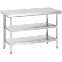 Royal Catering RVS werktafel - ECO - 120 x 60 cm - 500 kg - tussenplank -