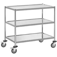 Royal Catering Serveerwagen - 3 planken - tot 60 kg - planken: 84.5 x 52.5 x 80 cm -