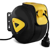 MSW Automatische kabelhaspel, wandkabeltrommel met verlengkabel, stopcontact AC230V / 10A / 50Hz, lengte 21,5 meter