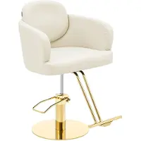 Expondo Kappersstoel met voetensteun - 480 - 630 mm - 200 kg - Crème/Goud