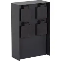 Ks Verlichting - tuinstopcontact - Charge 4 - buitenstopcontact - zwart - waterdicht - 4 stopcontact - paal