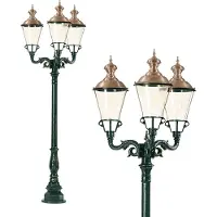 Ks Verlichting Nostalgische tuinlamp Parijs 3-lichts - antraciet