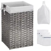 Mazazu MIRA Home - Wasmand - Waszak - Wassoorteerder - Opbergmand - Kunststof - Grijs - 36x33x60