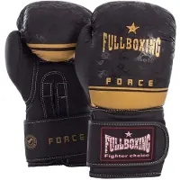 Fullboxing Force Leather Artificial Boxing Gloves Zwart 14 oz