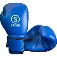 Sporti France 8oz Leather Artificial Boxing Gloves Blauw