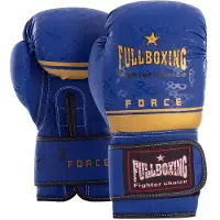 Fullboxing Force Leather Artificial Boxing Gloves Blauw 14 oz