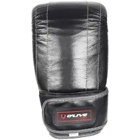 Olive Leather High Quality Synthetic Combat Gloves Zwart L-XL