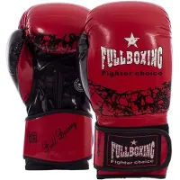 Fullboxing Brooklyn Leather Artificial Boxing Gloves Rood 14 oz