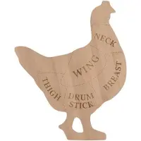 Esschert Design Snijplank Kip L Bamboe 39,8x49,5x1cm Bruin Bruin Hout Snijplank
