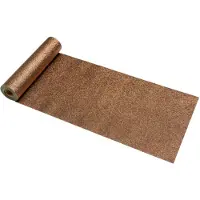 Chaks Kerst thema tafelloper op rol - 2x - brons glitter - 30 x 500 cm - polyester