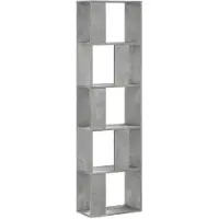 vidaXL Boekenkast 5-laags 45x23,5x162,5 cm bewerkt hout betongrijs