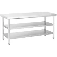 Royal Catering RVS werktafel - ECO - 60 x 180 cm - 500 kg - tussenplank -