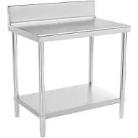 Royal Catering RVS werktafel - ECO - 90 x 60 cm - 250 kg - achterwand -