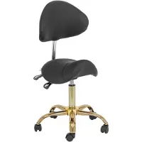 Physa Zadelstoel - 51 - 65 cm - 150 kg - zwart/goud