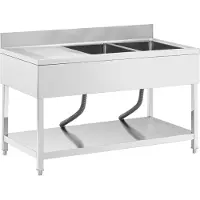 Royal Catering Spoeltafel - 2 spoelbakken - RVS - 140 x 70 cm -