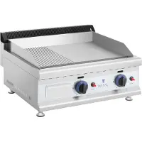 Expondo Dubbele gasgrill - 60 x 40 cm - glad / geribbeld - 2 x 3.100 W - aardgas - 20 mbar