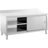 Royal Catering RVS werkkast - ECO - 180 x 70 cm - 600 kg - achterwand -