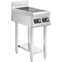 Usorteret Inductieplaat met bodem - 2 x 20 cm - 10 niveaus - timer -