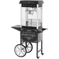 Usorteret Popcornmachine met trolley - Retro design - 195 / 235 °C- zwart -