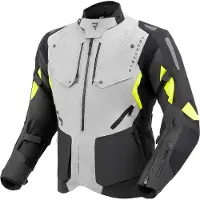 Rebelhorn Hiker 4, waterdichte damesmotorfietsjas, textiel, zwart/grijs/geel, maat XS