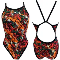 Turbo Tiger Roses Revolution Swimsuit Veelkleurig 3XL Vrouw
