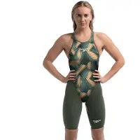 Speedo Fastskin Lzr Pure Valor 2.0 Kneeskin Open Back Competition Swimsuit Groen UK 22 Vrouw