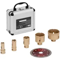 MSW Set diamantboren met doorslijpschijf - voor haakse slijpers - 20 / 25 / 35 / 55 / 68 mm - diamantdoorslijpschijf 115 mm -