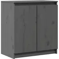 vidaXL Bijzetkast 60x36x65 cm massief grenenhout grijs