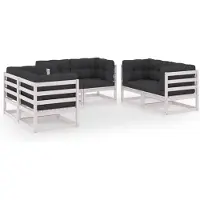 vidaXL 6-delige Loungeset met kussens massief grenenhout