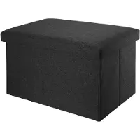 Intirilife opklapbare krukje bank 78x38x38 cm in diamond black - kubusvormige zitting met opbergruimte en hoes van stof