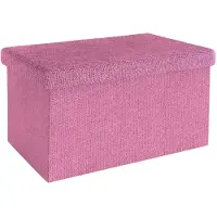 Intirilife kruk, inklapbaar, 49 x 30 x 30 cm, stoel in kersenroze, opbergen met stoffen bekleding, linnen
