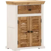 vidaXL Dressoir 55x30x73 cm massief ruw mangohout wit en bruin